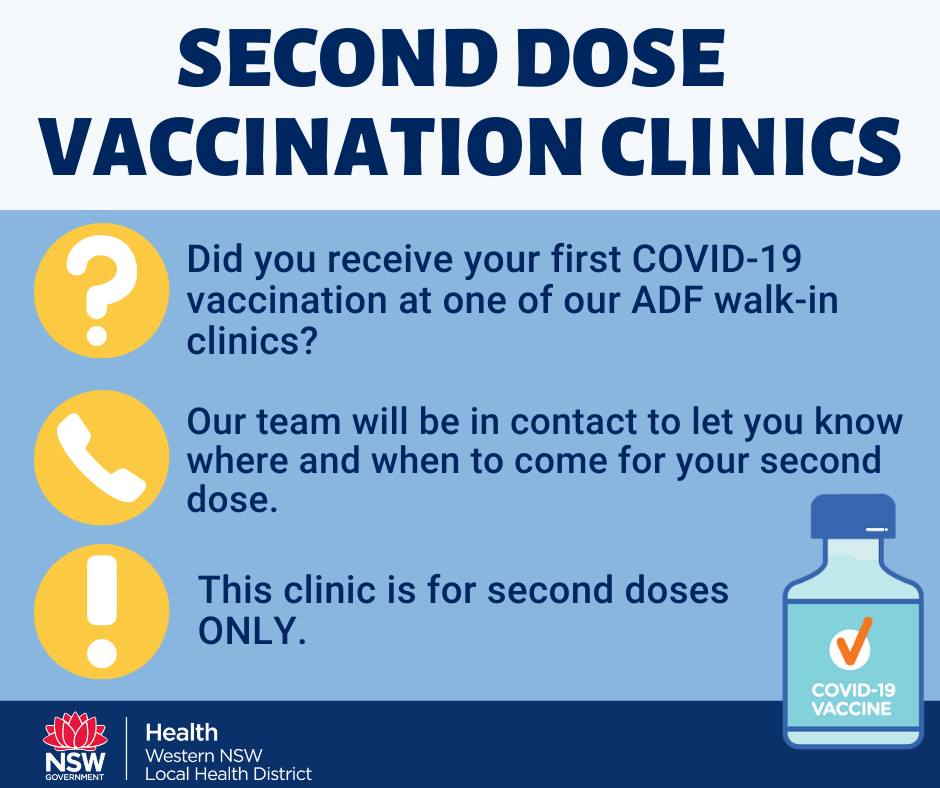 ADF/WNSWLHD second dose vaccination clinics - Post Image