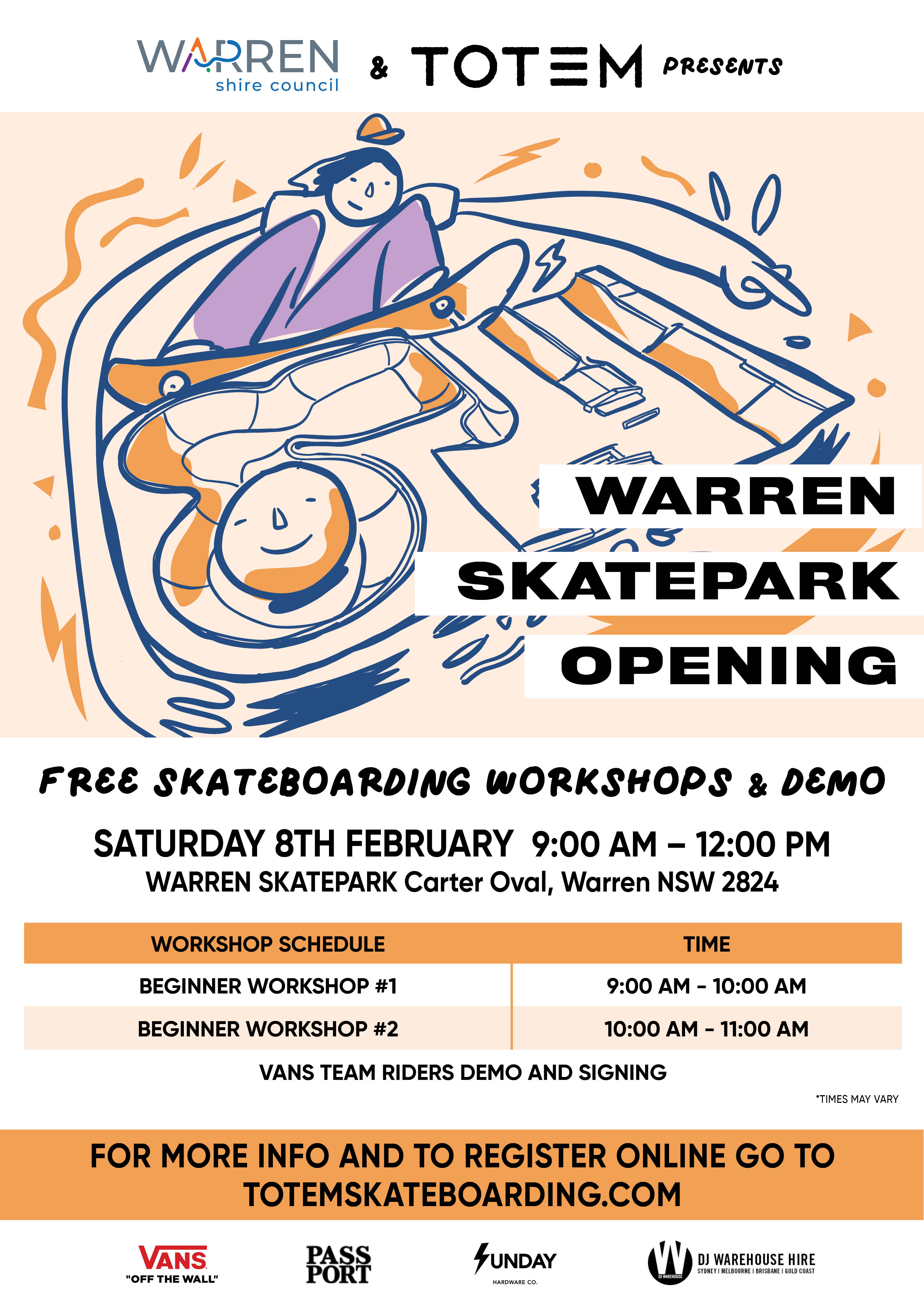 Warren Skate Park Opening and Workshops